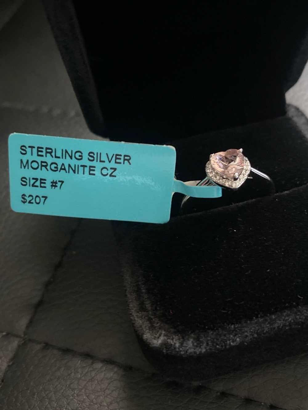 Heart Shaped Morganite Ring Size 7 - Picture 3 of 5